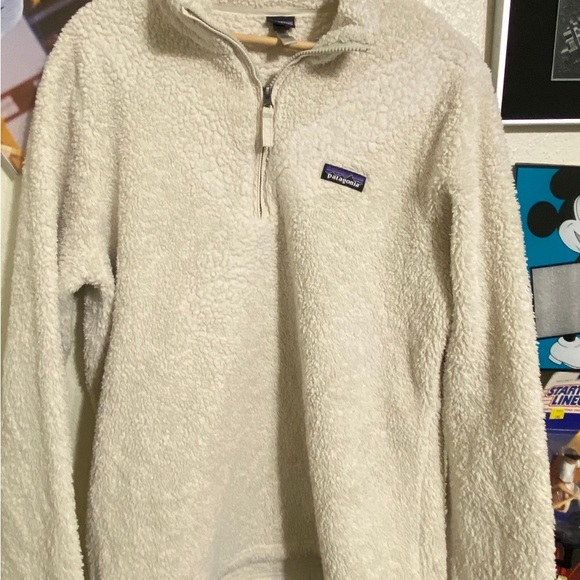 Patagonia Womens Los Gatos 1/4 Zip Fleece Pullover Jacket Birch White Sz XL - Picture 1 of 4
